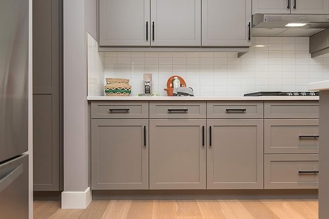 Ravinte 25 Pack 6 inch Cabinet Pulls Matte Black Stainless Steel Kitchen Cupboard Handles Cabinet Handles 3.5” Hole Center
