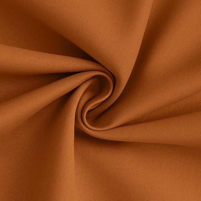 Yakamok Burnt Orange 100% Blackout Curtains 63 Inches Long 50" Wide 2 PCS | - Image 3
