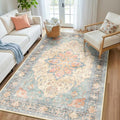 RELEANY Washable Area Rug, Water Repellent, Pet Friendly, Vintage Floral Boho by RELEANY