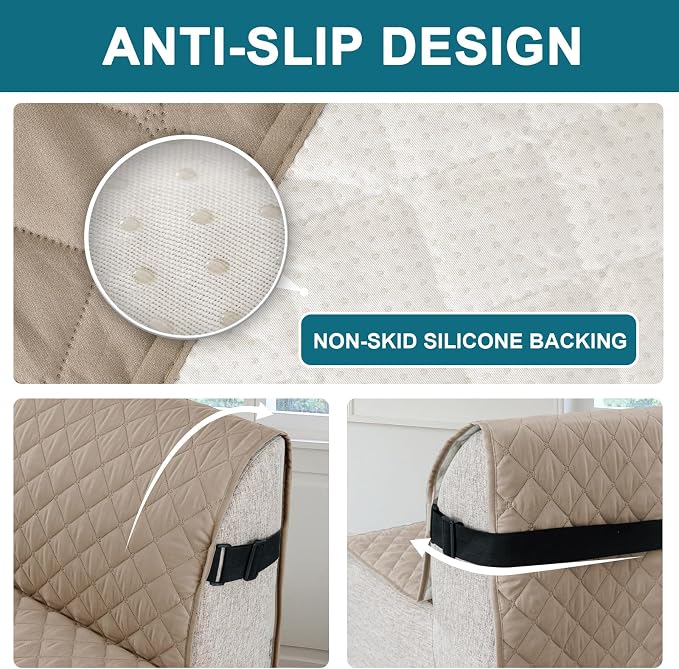 Turquoize 100% Waterproof Futon Cover Futon Slipcover Washable Armless Sofa Bed - Image 4