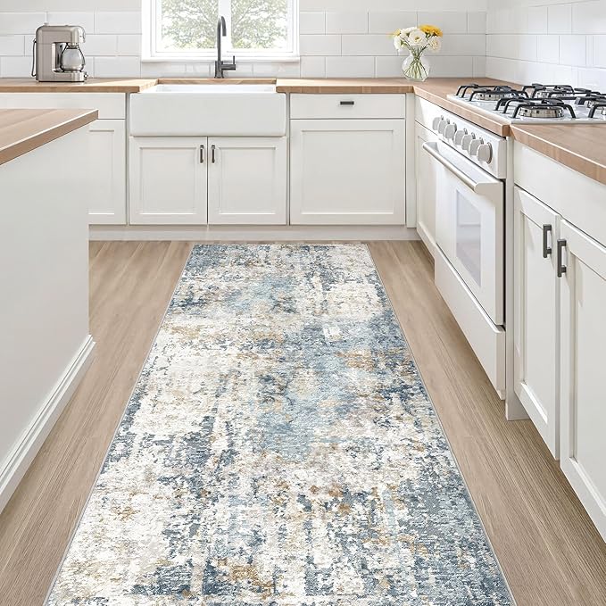 LOONGRUG Runner Rug 2x6 Washable Non-Slip Kitchen Neutral Modern Rug | Abstract by LOONGRUG