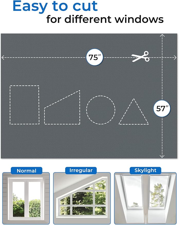 Blackout Curtains for Bedroom 75"x57" Portable No Drill Blackout Blinds - Image 4