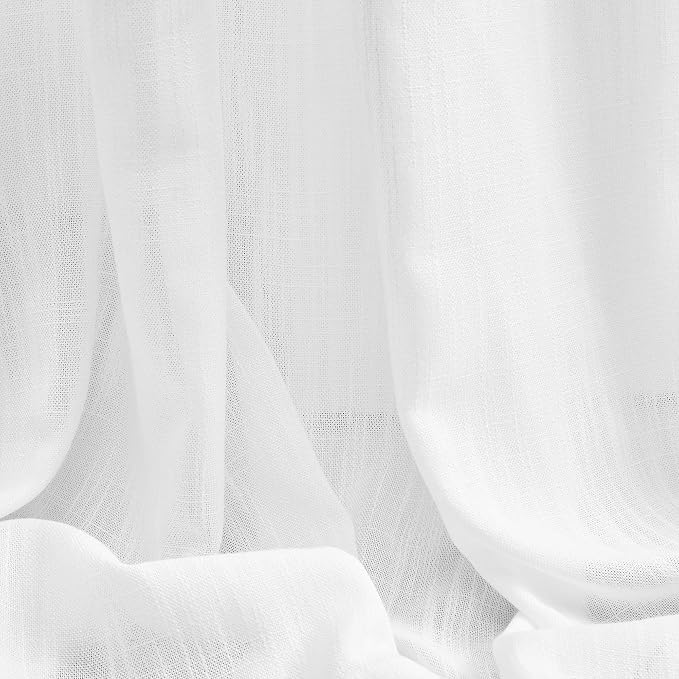 MYSKY HOME Short Curtains for Bedroom Small Windows, Light Filtering Sheer - Image 8