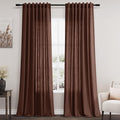 Rustic Brown Linen Curtains 90 Inch Long 2 Panels Set by Nanspring