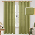 Moss Green Linen Curtains 72 inches Long by LAMIT