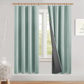 NICETOWN Seafoam Green Bedroom Full Blackout Linen Curtain Panels, Thick by NICETOWN