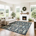 Washable Rugs 8x10 Area Rug for Living Room, Dining Room-Dark Green | Ultra by Srugn