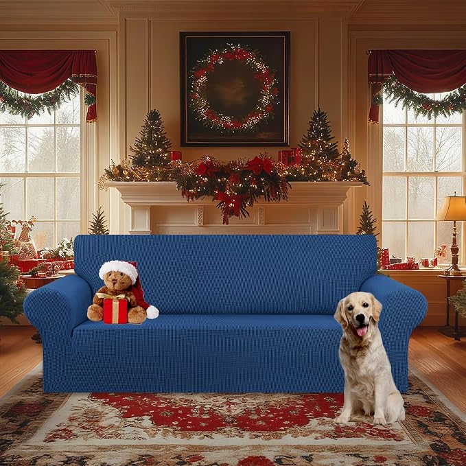 Stretch Oversized Couch Covers for Sofa Slipcover, Classic Blue | 1-Piece - Image 2