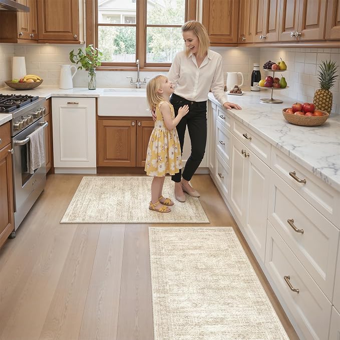 Kitchen Rugs Sets of 2, 2x3 2x4 Rug Runner, Dining Room, Soft Runner Rug - Image 5