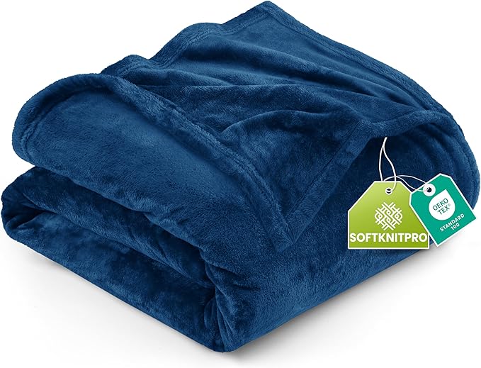 Utopia Bedding Ultra Soft Fleece Bed Blanket Full Size Navy | Microfiber Plush by UTOPIABEDDING