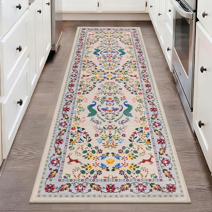 HEBE Hallway Runner Rug 2'x6', Washable Non Slip Kitchen Rug Runner | Soft Boho by HEBE