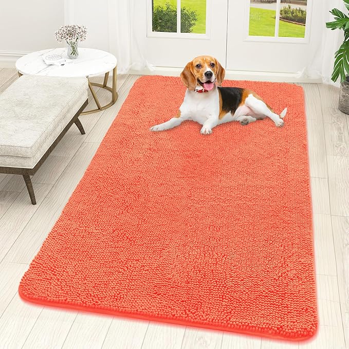 OLANLY Dog Door Mat for Muddy Paws 59x32, Super Absorbent Chenille Mud Mat | by OLANLY