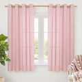 YoungsTex Light Pink Linen Curtains 63 Inch Length by YoungsTex