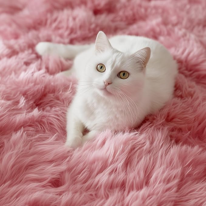 Shaggy Fluffy Rugs Carpets for Girls Room Baby Nursery Teens Rooms 4x6 Ft | - Image 3