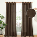 YoungsTex Brown Linen Curtains 95 Inches Long 2 Panels by YoungsTex