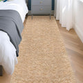 2x8 Bedside Area Rugs for Bedroom Soft Fluffy Shag Beige Rug for Hallway by JiaoBaba