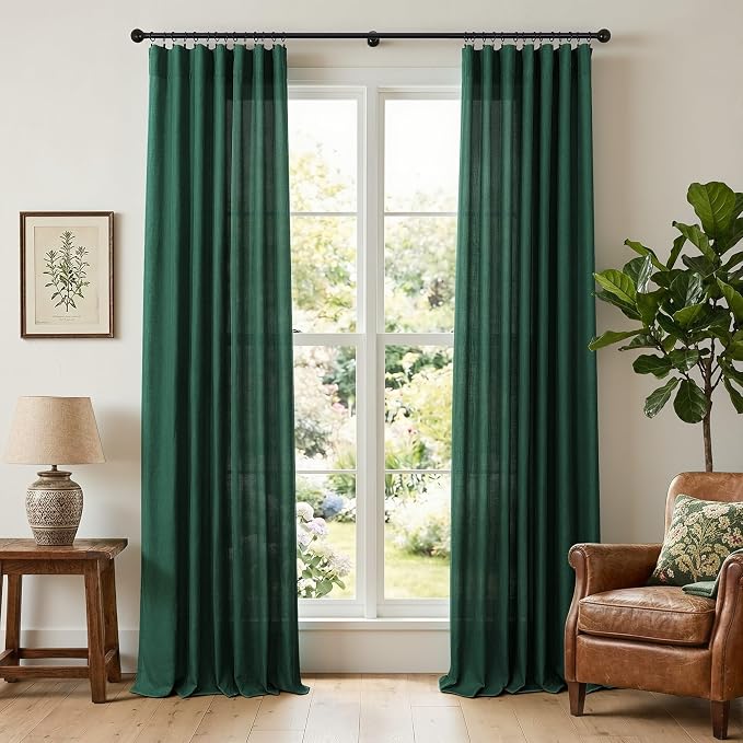 Dark Green Curtains 96 Inches Long - Image 9
