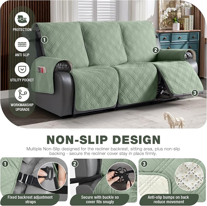 TAOCOCO 100% Waterproof Recliner Sofa Cover, Non Slip Split Couch Covers - Image 5