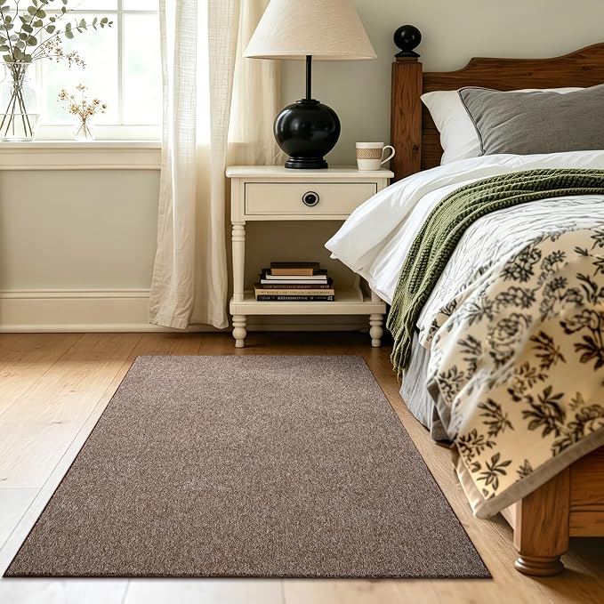 3x5 Coffee/White Area Rug Washable Non-Slip Soft Thin - Image 4