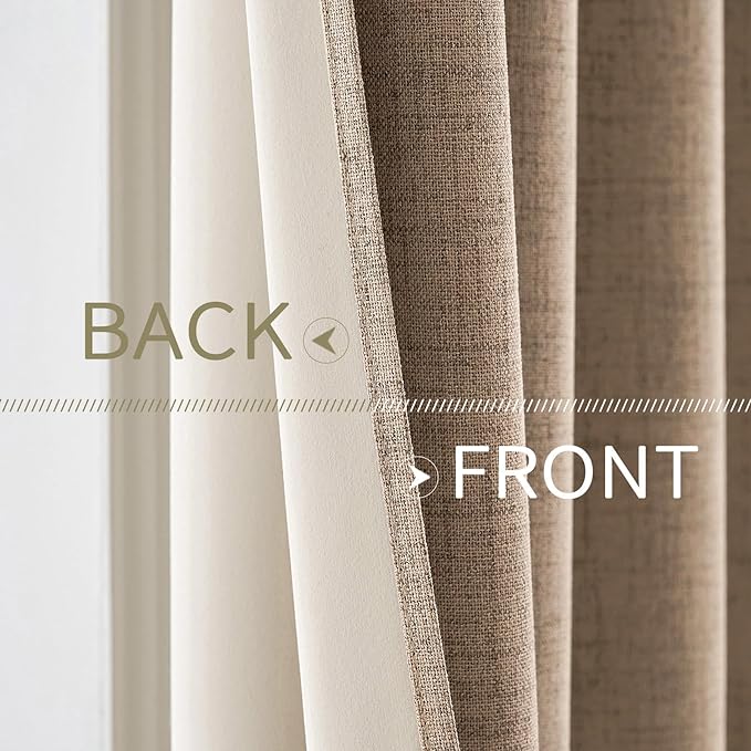 MIULEE 100% Blackout Linen Curtains - Image 6
