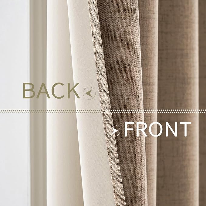 MIULEE 100% Blackout Linen Curtains - Image 6
