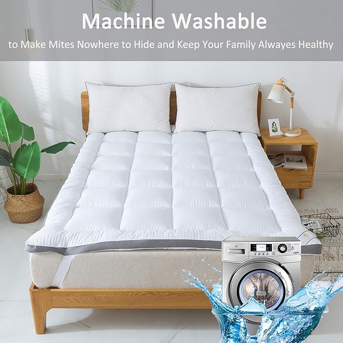 Mattress Topper Twin & Mattress Pad Protector - Quality Plush Luxury Down Alternative Pillow Top - 2inch Extra Thick Mattress Cover(39"x75")