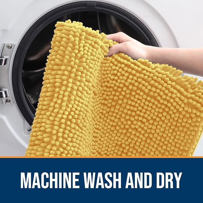 OLANLY Dog Door Mat for Muddy Paws 47x32, Super Absorbent Chenille Mud Mat | - Image 5