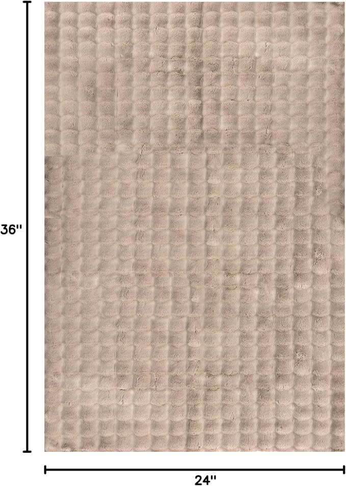 nuLOOM Jeni Taupe Checkered Washable Area Rug - Image 2