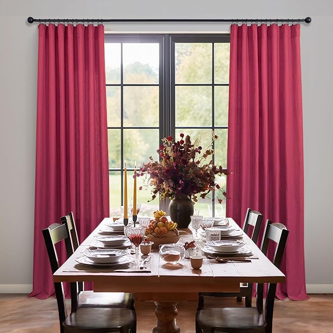 Pitalk Hot Pink Curtains 63 Inch Length - Image 6
