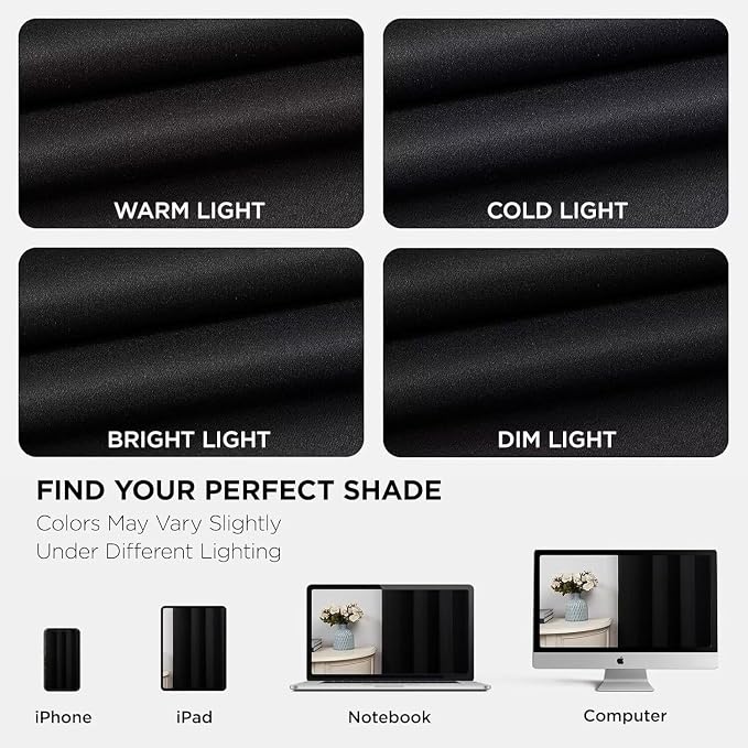 Joydeco 84 Inch Black Curtains 2 Panels Set, Room Darkening Drapes - Image 7