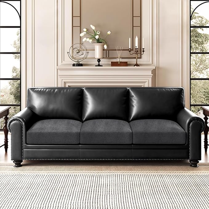 ANARACHON Leather Look Couch Cushion Covers Sofa Seat Slipcovers Sets Couches - Image 2