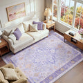 RELEANY Washable Area Rug, Water Repellent, Pet Friendly, Vintage Floral Boho by RELEANY