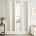 100% Blackout Linen Curtains for Bedroom 72 Inches Long Natural Cream Black Out by Guken