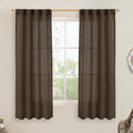 Linen Curtains 60 Inch Length 2 Panels, Light Filtering Sheer Panels | Faux by LAMIT