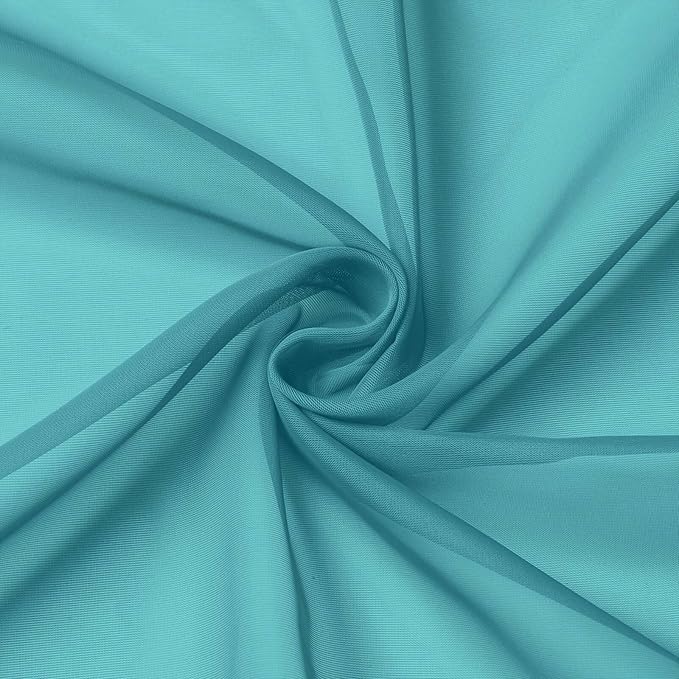 Turquoise Valances for Windows, Turquoise Sheer Curtains 14 Inch Length 2 Pack - Image 9