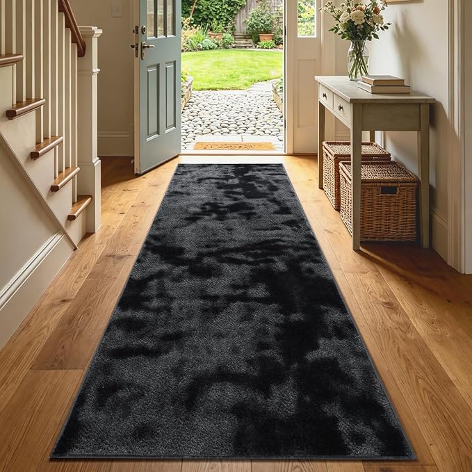 2x6 Tie-dye Dark Grey Runner Rug Washable Non-Slip - Image 2