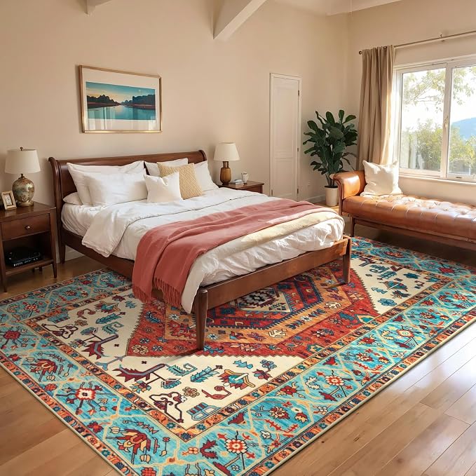 SERISSA 6x9 Washable Non Slip Boho Area Rug - Image 2