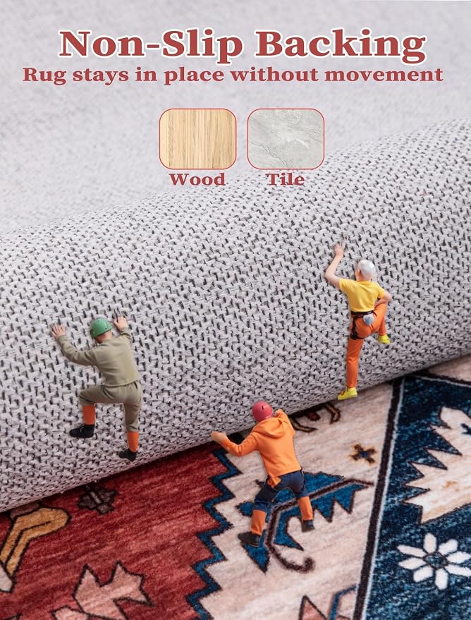 SERISSA 2x5 Washable Non Slip Boho Runner Rug - Image 3