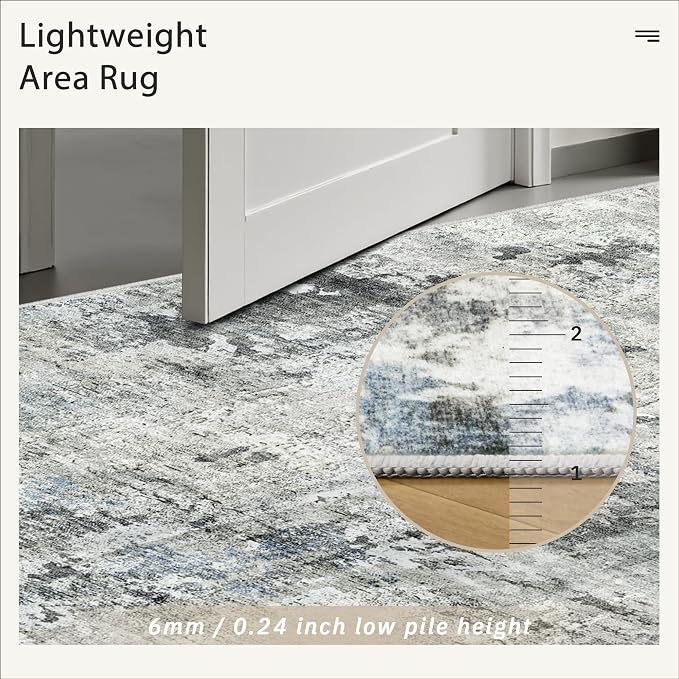 Soalmost Abstract Rug 5x7 Washable Area Rugs - Image 7