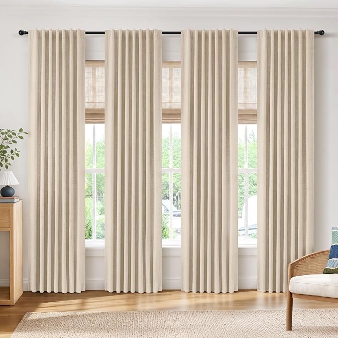 INOVADAY 100% Blackout Linen Curtains by INOVADAY