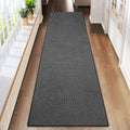 Hallway Runner Rug Extra Long Kitchen Runner Washable Black 2x8 ft | Boho Woven by YDKGL