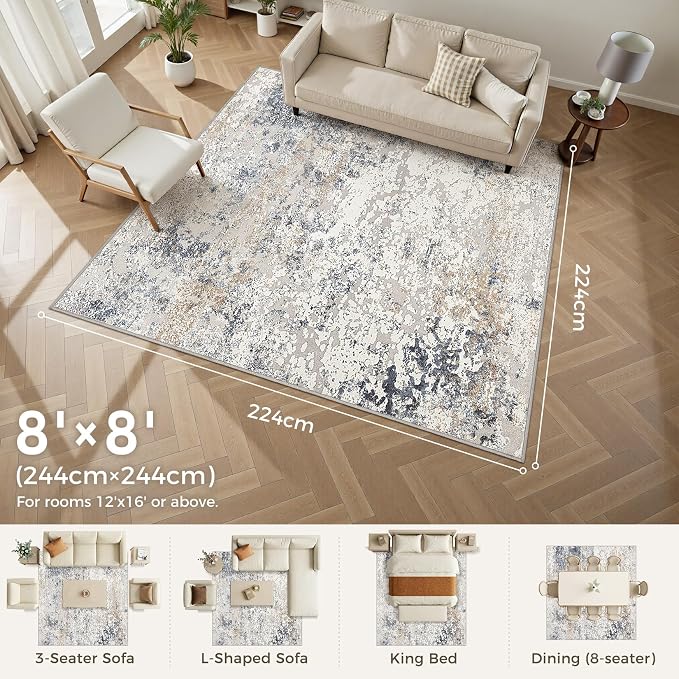 DMOYEST Square Area Rug Living Room Rugs - Image 2