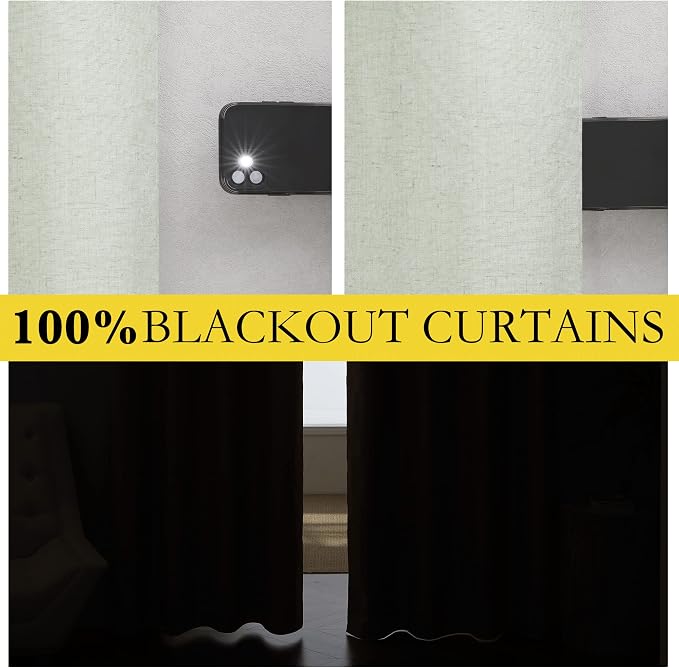 NICETOWN Light Green Blackout Kitchen Curtains 45" Length, Pair of Thermal - Image 3