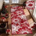 Findosom Christmas Runner Rug 2x6, Non Slip High-Low Textured Floral Washable by Findosom