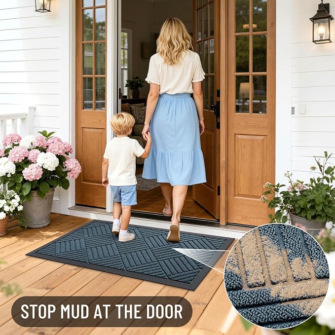 OLANLY Front Door Mat Outside Entrance 47x32, Waterproof Heavy-Duty Doormat | - Image 7