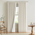 Vision Home Natural Pinch Pleated Full Blackout Curtains Linen Blended Room by VisionHome