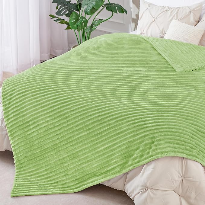 BEDELITE 3D Ribbed Jacquard Green Blankets Queen Size - Image 9