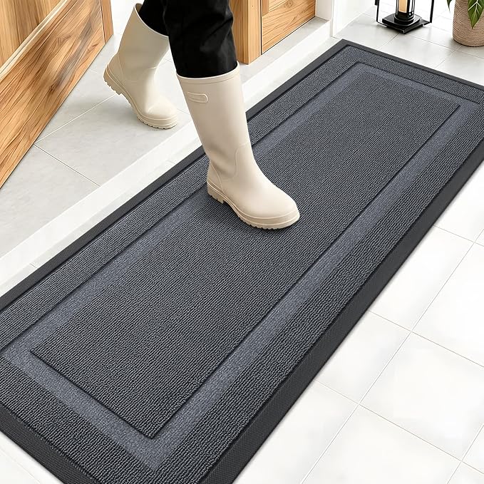 OLANLY Front Door Mat Outside 47x17, All-Season Heavy-Duty Rubber Doormat | by OLANLY