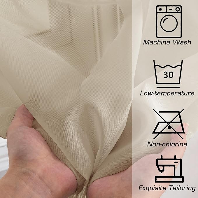 Taupe Sheer Curtains 90 Inches Long - Image 5