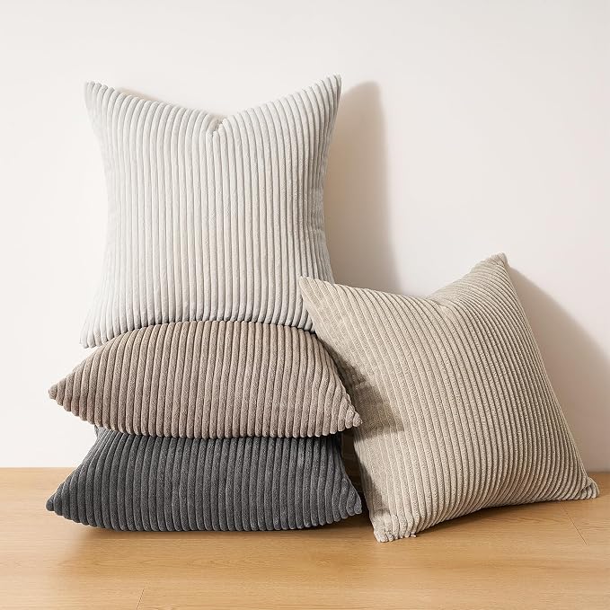 Topfinel 4 Packs Natural Decorative Throw Pillows Covers 24x24 Inch - Image 3